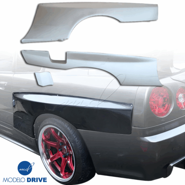 ModeloDrive FRP GTR Style Wide Body 50mm Fenders (rear) 3pc > Nissan Skyline (R34) GTS 1999-2004 > 2dr Coupe - Image 2