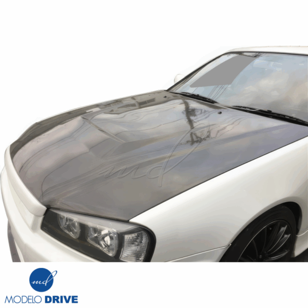 ModeloDrive Carbon Fiber EBEA Hood > Nissan Skyline (R34) GTS 1999-2004 - Image 2