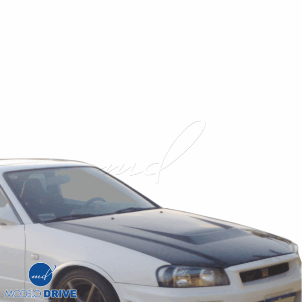ModeloDrive Carbon Fiber EBEA Hood > Nissan Skyline (R34) GTS 1999-2004 - Image 3