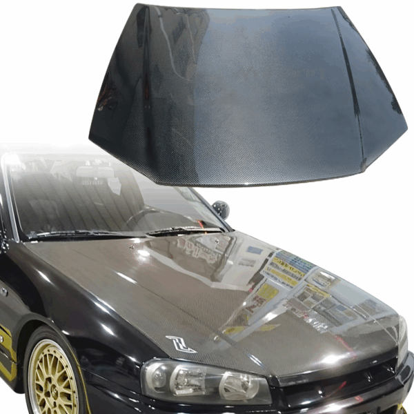 ModeloDrive Carbon Fiber OER Hood > Nissan Skyline (R34) GTS 1999-2004 - Image 6