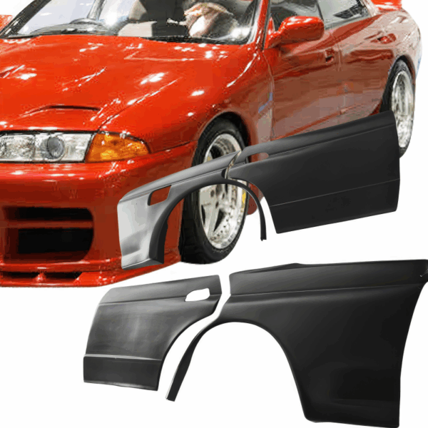 VSaero FRP CFAC Wide Body Fenders (rear) 4pc for Nissan Skyline (R32) GTS 1990-1994 > 4dr Sedan - Image 22
