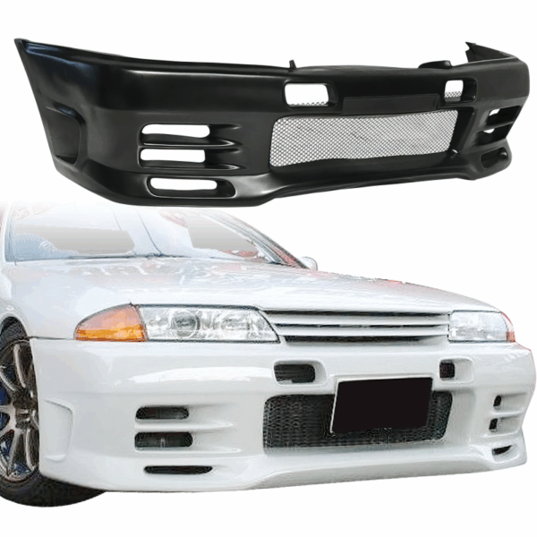 VSaero FRP TRIA Front Bumper for Nissan Skyline (R32) GTS 1990-1994 > 2/4dr