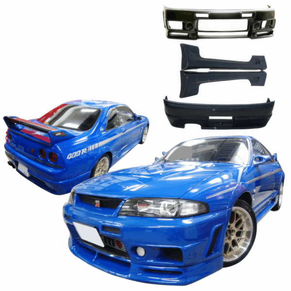 VSaero FRP NISM 400R Body Kit 4pc for Nissan Skyline (R33) GTS 1995-1998 > 2dr Coupe - Image 2