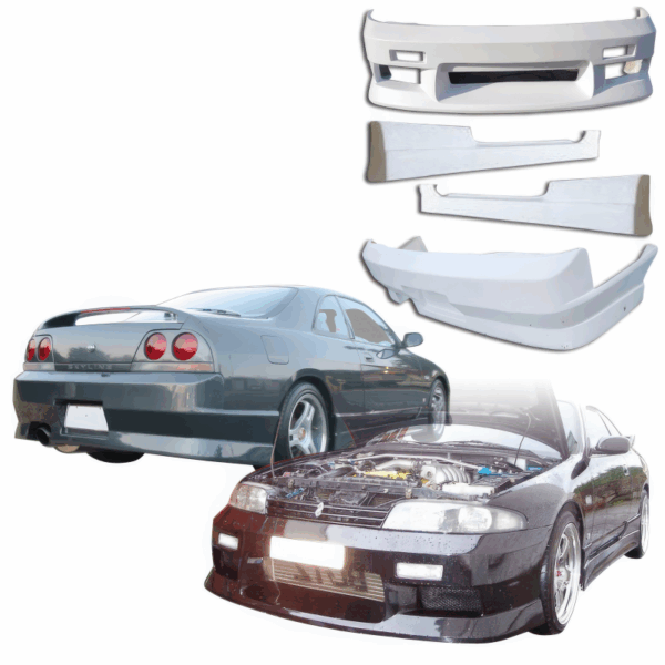 VSaero FRP MSPO Body Kit 4pc for Nissan Skyline (R33) GTS 1995-1998 > 2dr Coupe - Image 2