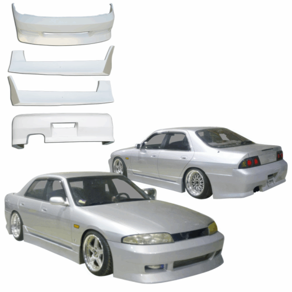 VSaero FRP FKON Body Kit 4pc for Nissan Skyline (R33) GTS 1995-1998 > 4dr Sedan - Image 3