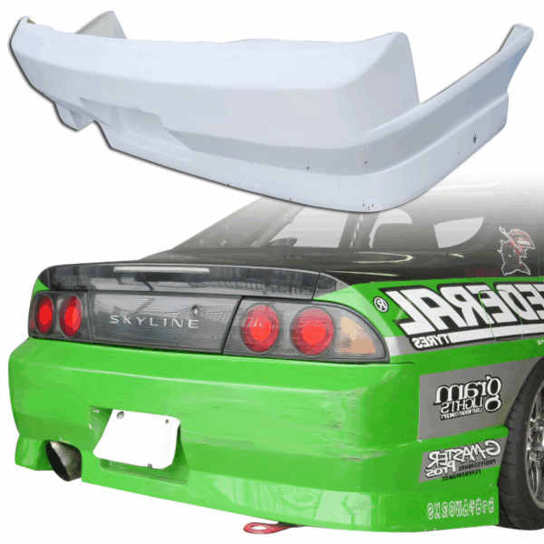 VSaero FRP MSPO Rear Bumper for Nissan Skyline (R33) GTS 1995-1998 > 4dr Sedan - Image 7